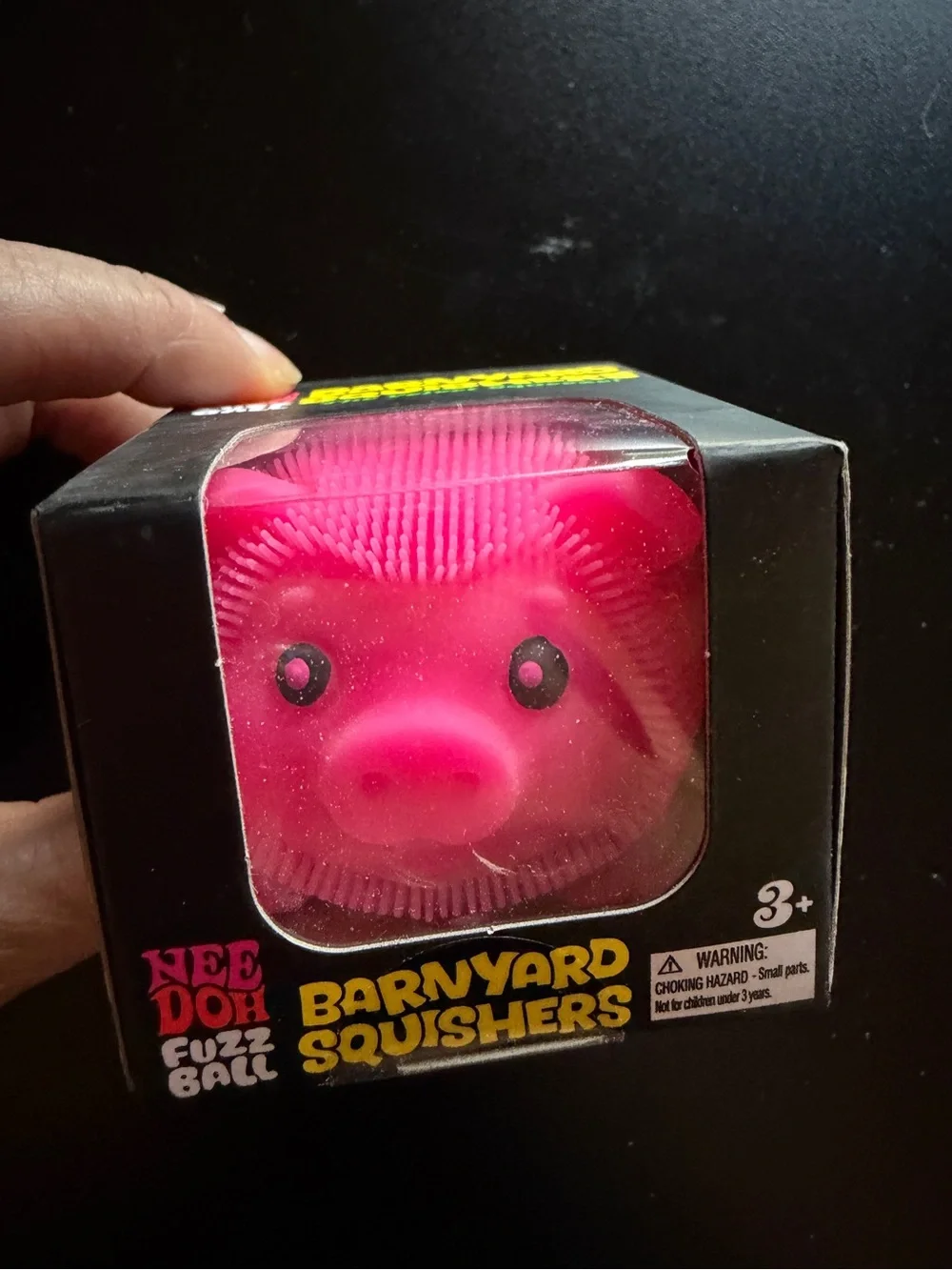 Nee Doh Schylling Barnyard Fuzz Ball Squishers Pink Pig Velvet Squishy Squeeze